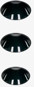 Pack Van 3 Trimless Led Downlights Ø2,6 Cm Voor Buiten In Aluminium Met Geleidelijke Aan- En Uitschakeling Luisiana Zwart & Warm Wit 3000k & 3 W & 23º