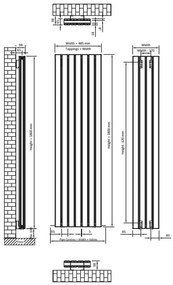 Eastbrook Hadleigh radiator 50x180cm aluminium 1755W wit mat