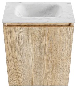 Mondiaz Ture DLux toiletmeubel 40cm washed oak met wastafel opalo midden zonder kraangat