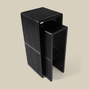 Zuilen Set Teak Latjes Zwart