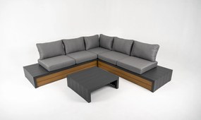 DATHO OUTDOOR Hoek Loungeset - Ibiza - Aluminium - Zwart Lichtgrijs - Datho Outdoor