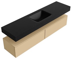Zaro Alan badmeubel 180cm sand 2 lades met vrijhangende wastafel cloud midden 1 kraangat urban