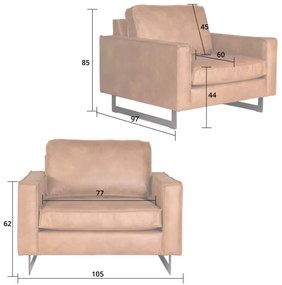 Loveseat - Riverdance - leer Colorado antraciet 01