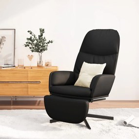 vidaXL Relaxstoel met voetensteun kunstleer zwart