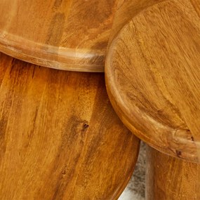 Starfurn Maya Ronde Bijzettafel Set Van 3 Naturel