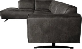 Hoekbank - Lambada - links - leer Colorado antraciet 01