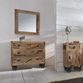 Stoere Spiegel Van Mangohout - 67x80cm