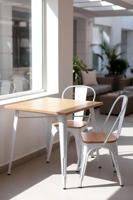 Torix Vierkante Tafel Natuurlijk Hout 70 cm