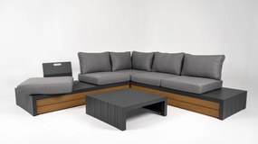 DATHO OUTDOOR Hoek Loungeset - Ibiza - Aluminium - Zwart Lichtgrijs - Datho Outdoor