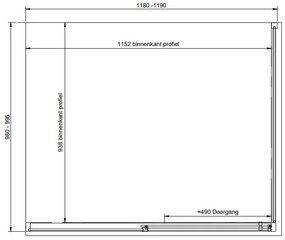 van Rijn ST06 douchecabine met 120cm softclose deur en rookglas chroom 120x100cm