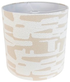 Stoffen lampenkap wit met beige gestreept 40/40/40 Modern cilinder / rond rond