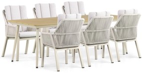 Tuinset 6 personen 240 cm Aluminium/rope Taupe Lifestyle Garden Furniture Verona/Matale