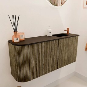 Mondiaz Joya 90cm toiletmeubel ronding links dusk met wastafel faye rechts 1 kraangat urban