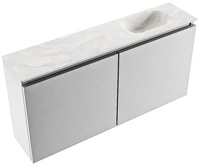 Mondiaz Ture DLux toiletmeubel 100cm plata met wastafel ostra rechts zonder kraangat