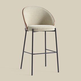 Hoge Barkruk Met Houten Rugleuning