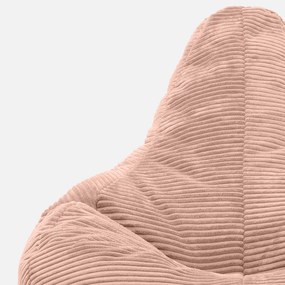 Cloudy Cord Zitzak Stoel + Poef - Roze