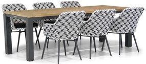 Tuinset 6 personen 230 cm Wicker Zwart Lifestyle Garden Furniture Crossway/Veneto
