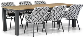 Tuinset 6 personen 230 cm Wicker Zwart Lifestyle Garden Furniture Crossway/Veneto