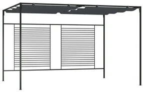 vidaXL Prieel met uittrekbaar dak 180 g/m² 4x3x2,3 m antracietkleurig