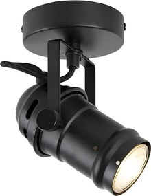 Industriële spot zwart draai- en kantelbaar zonder kap - Movie