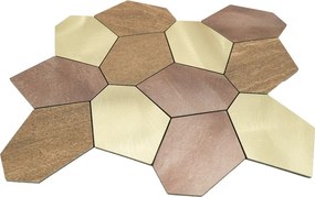 Zelfklevende Mozaïektegels Metaal | Polygoon Goud | 30×26,2 cm | Keuken, Bad &amp; WC