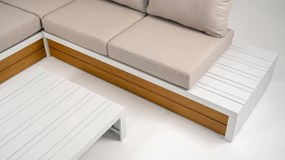 DATHO OUTDOOR Hoek Loungeset - Ibiza - Aluminium - Wit Beige - Datho Outdoor