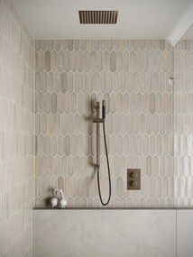 Saniclear Cube Pro inbouw regendouche met inbouw douchekop 30x30cm, glijstang en staafhanddouche verouderd messing