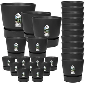 25x Pot elho Greenville zwart (9x D14x13, 2x D24xH23, 11x D30xH28, 2x D39xH37, 1x D47xH44)