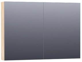 Saniclass Plain Spiegelkast - 100x70x15cm - 2 links/rechtsdraaiende spiegeldeuren - MFC - sahara SK-PL100SH