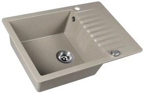 Sapho spoelbak 71x50cm met kraangat beige graniet