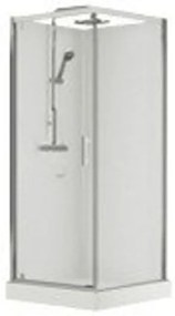 Nemo Spring Vidrio Douchecabine - 90x90cm - draaideur - vaste wand - veiligheidsglas - verstelbaar - thermostatisch VMVGF90T-1B