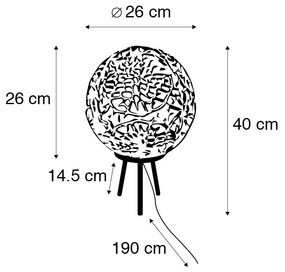 Art Deco tafellamp tripod goud - Maro Art Deco E27 rond Binnenverlichting Lamp