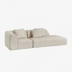 Modulaire Hoekbank Van 2 Delen Met Rechter Chaise Longue, Bekleed Cardea Bouclé Crèmebeige - Sklum
