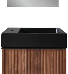 SaniGoods Mika fontein marmer met kraangat 40x22.5x10cm zwart