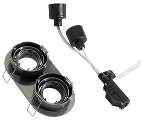 Afgeronde inbouwspot gunmetal GU10 35mm kantelbaar 2-lichts - Installa