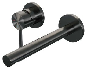 Brauer Gunmetal Edition ColdStart wastafelkraan inbouw rechte uitloop en rozetten model A2 gunmetal geborsteld PVD