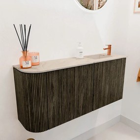 Mondiaz Joya DLux 90cm toiletmeubel ronding links shadow met wastafel faye rechts 1 kraangat frappe