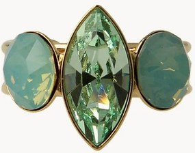 Vergulde ring Blossom met Swarovski-kristallen