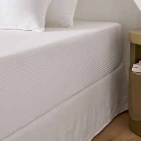 Hoeslaken satijn katoen, 153 draden, 30 cm kop, Opale gestreept