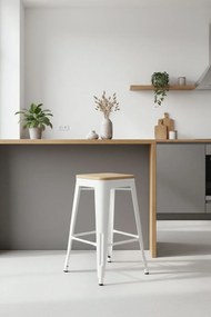 Torix lage kruk van natuurlijk hout