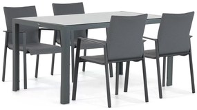 Tuinset 4 personen 150 cm Aluminium/textileen Grijs Lifestyle Garden Furniture Rome/Venustas