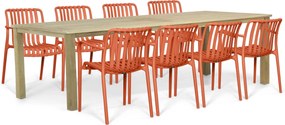 Tuinset 8 personen 300 cm Kunststof Oranje Domani Furniture Alba/Weston