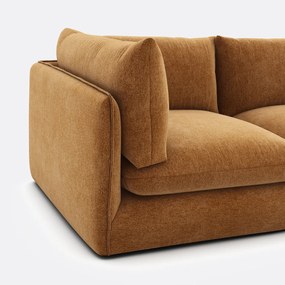 Modulaire 3-zitsbank met poef, gemêleerd polyester, Malo