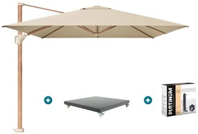 Platinum Challenger Premium T1 4x3 m - Champagne Teak met Marbella voet en hoes