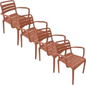 Garden Impressions Moos tuinstoel terra - 4 stuks