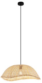 Bohemian hanglamp zwart met bamboe - LilyBohemian E27 Bohemian Binnenverlichting Lamp