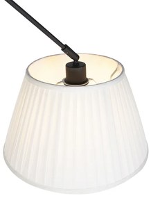Hanglamp zwart met plisse kap 35cm crème - Blitz