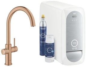 GROHE Blue Home Keukenkraan - 1-gats - C-uitloop - starterkit - Wifi - bleutooth - chilled en sparkling water - brushed warm sunset 31455DL1