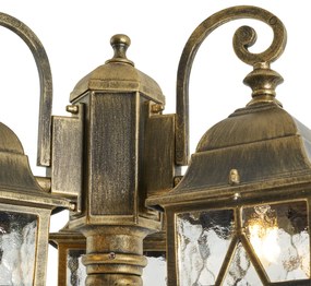 Klassieke buiten lantaarn antiek goud met helder glas 198cm IP44 - London Klassiek / Antiek E27 IP44 Buitenverlichting