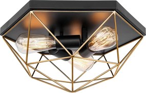 Plafondlamp APP1094-3C zwart goud
